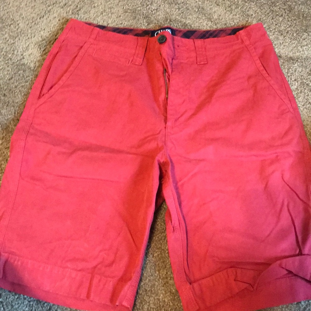 Red khaki shorts